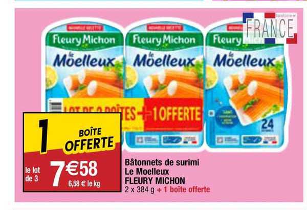 bâtonnets de surimi le moelleux fleury michon