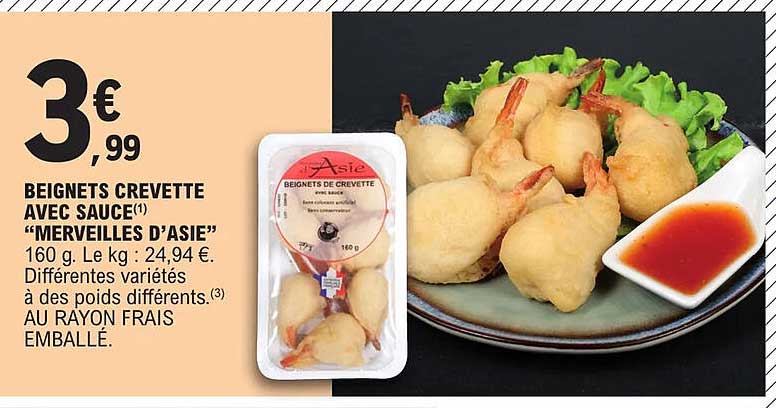 beignets crevette avec sauce "merveilles d'asie"