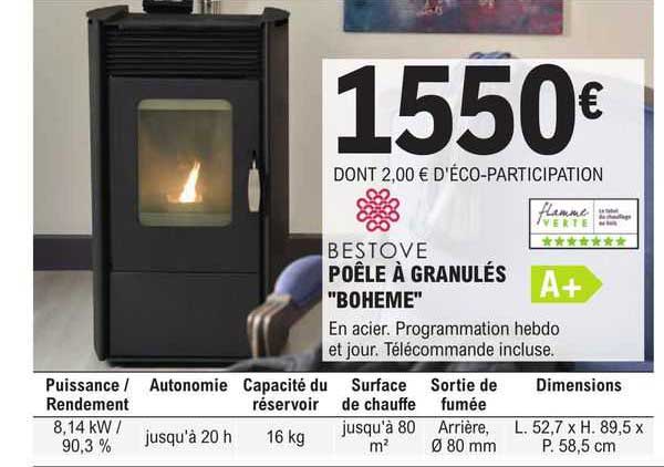 Bestove Poêle à Granulés Boheme