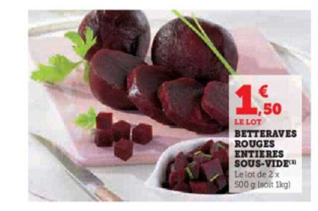 betteraves rouges entières sous-vide