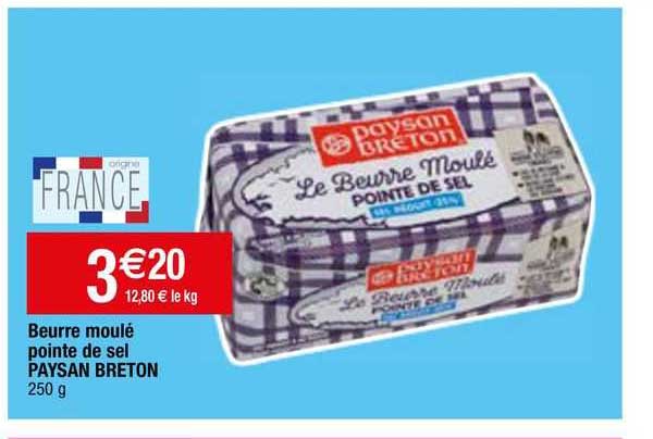 beurre moulé pointe de sel paysan breton