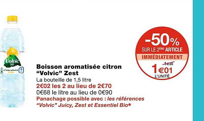 boisson aromatisée citron "volvic" zest