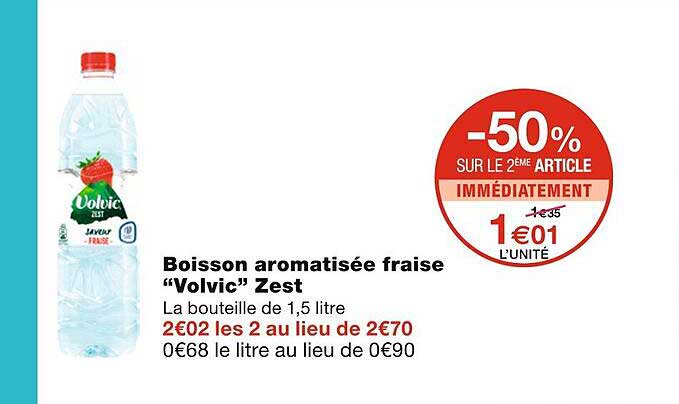 boisson aromatisée fraise "volvic" zest