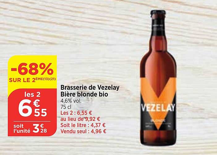 brasserie de vezelay bière blonde bio