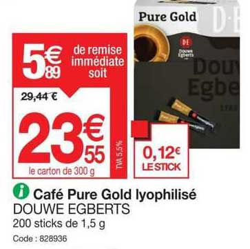 café pure gold lyophilisé douwe edberts