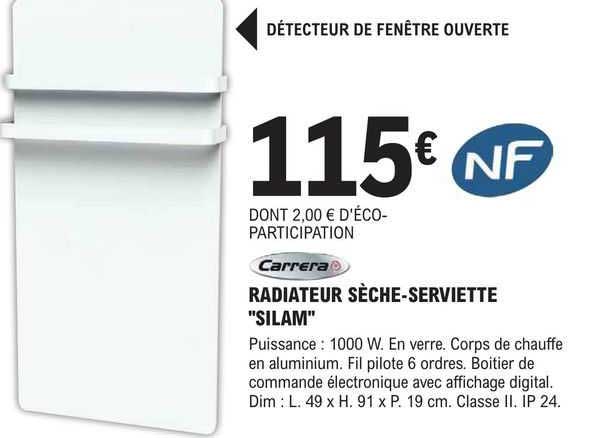 carrera radiateur sèche-serviette silam