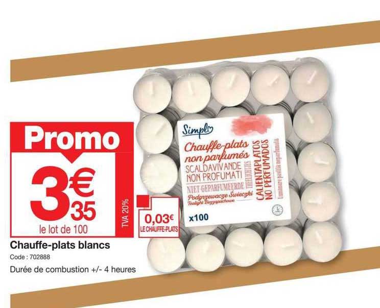 chauffe-plats blancs