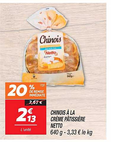 chinois à la crème pâtissière netto