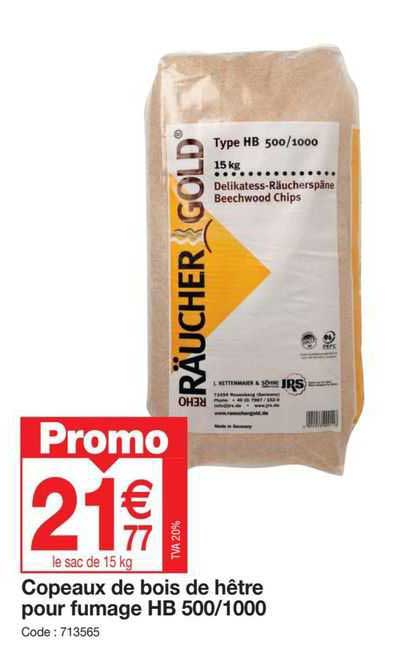 copeaux de bois de hêtre pour fumage hb 500/1000