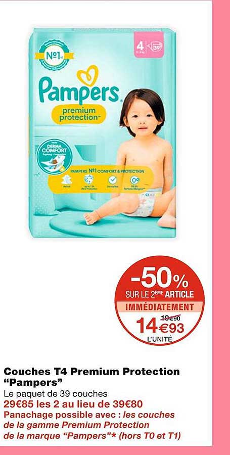 Couches T4 Premium Protection "pampers"