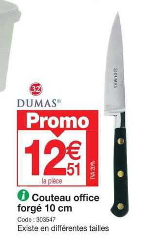 couteau office forgé 10 cm dumas