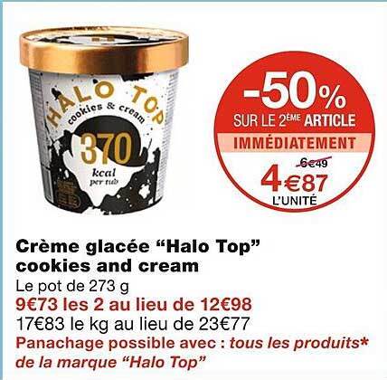 Crème Glacée "halo Top" Cookies And Cream