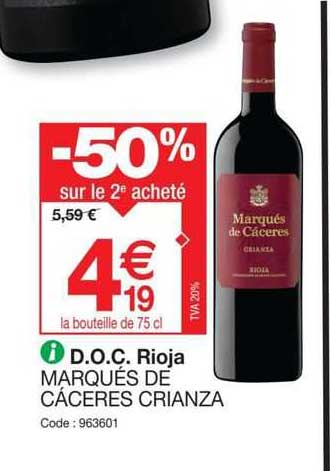 d.o.c rioja marqués de cáceres crianza