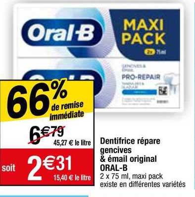 dentifrice répare gencives & émail original oral-b