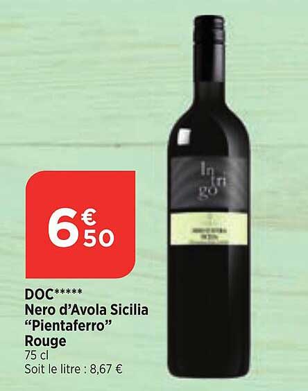 doc nero d'avola sicilia pientaferro rouge