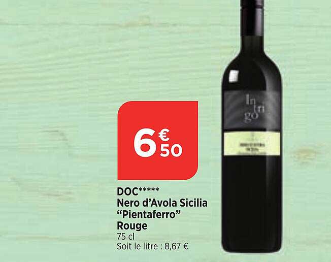 doc nero d'avola sicilia pientaferro rouge
