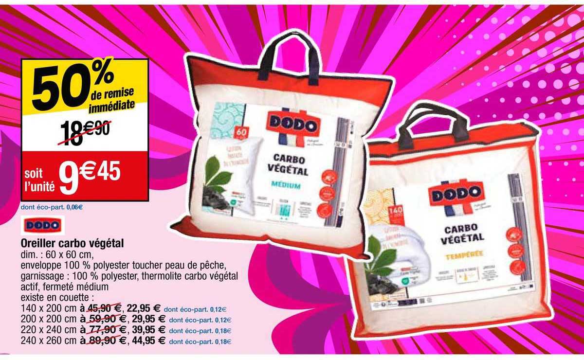 dodo oreiller carbo végétal