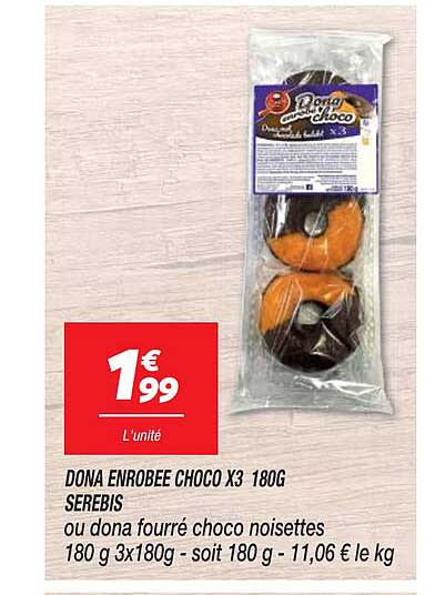 dona enrobée choco x3 180g serebis