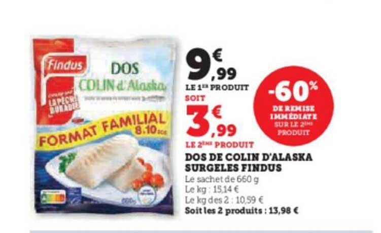 Dos De Colin D'alaska Surgelés Findus