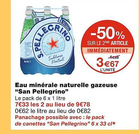eau minérale naturelle gazeuse "san pellegrino"