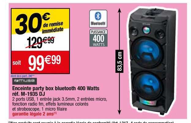 enceinte party box bluetooth 400 watts