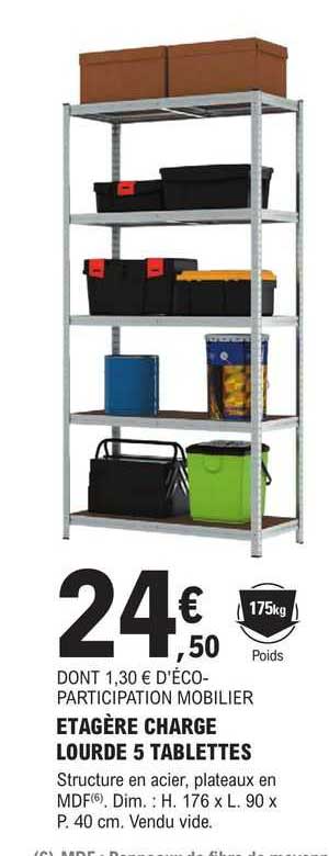 étagère charge lourde 5 tablettes
