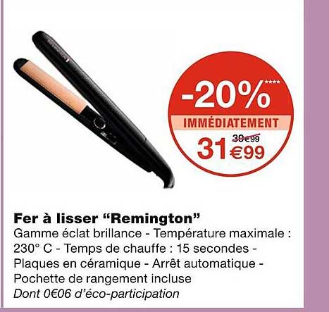 fer à lisser "remington"