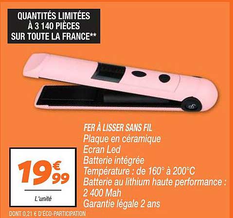 fer à lisser sans fil