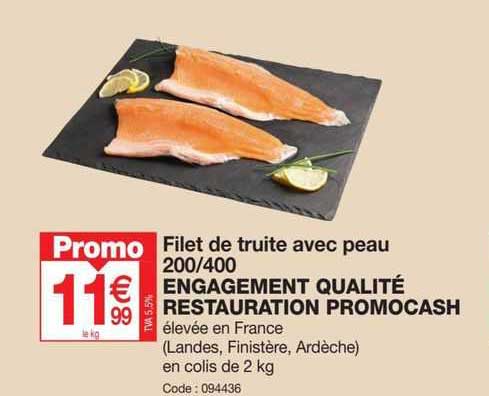 filet de truite avec peau 200/400 engagement qualité restauration promocash
