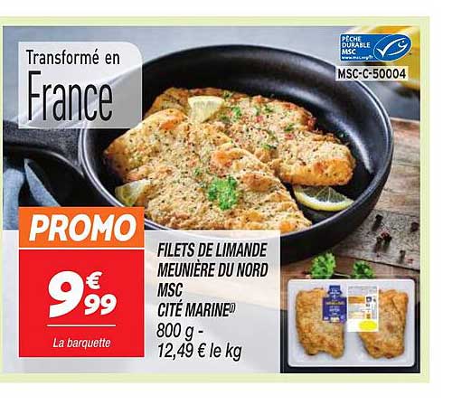 filets de limande meunière du nord msc cité marine