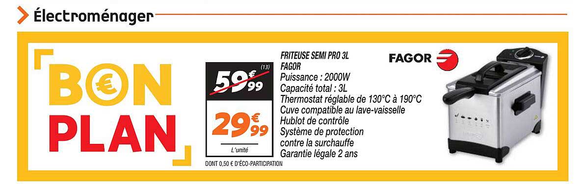 friteuse semi pro 3 l fagor