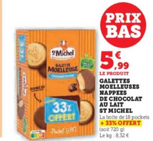 galettes moelleuses nappées de chocolat au lait st michel