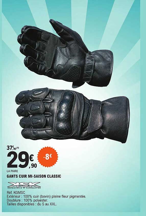 gants cuir mi-saison classic ksk