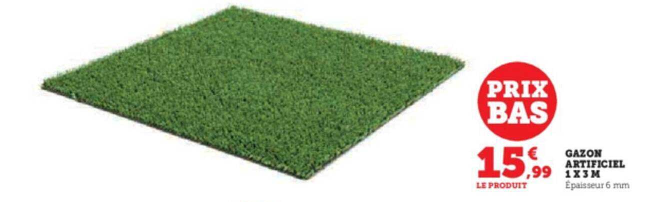 gazon artificiel 1 x 3 m