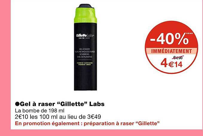 gel à raser "gillette" labs
