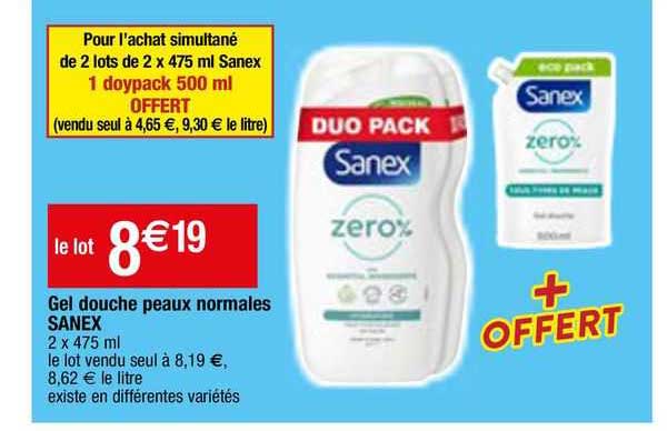 gel douche peaux normales sanex