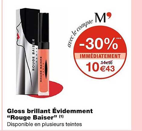 gloss brillant évidemment "rouge baiser"