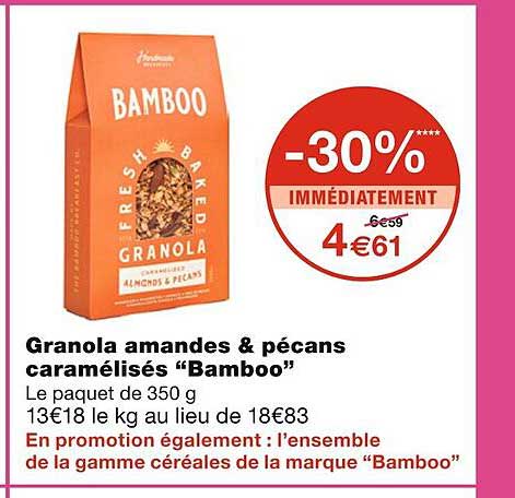 granola amandes & pécans caramélisés "bamboo"