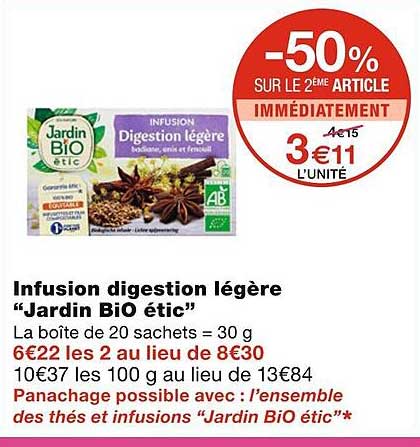 infusion digestion légère "jardin bio étic"