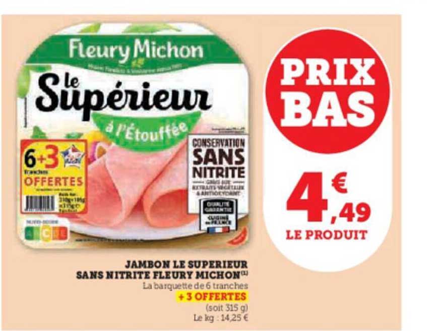 jambon le supérieur sans nitrite fleury michon