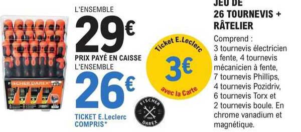 Jeu De 26 Tournevis + Râtelier
