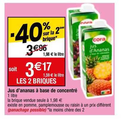 jus d'ananas à base de concentré