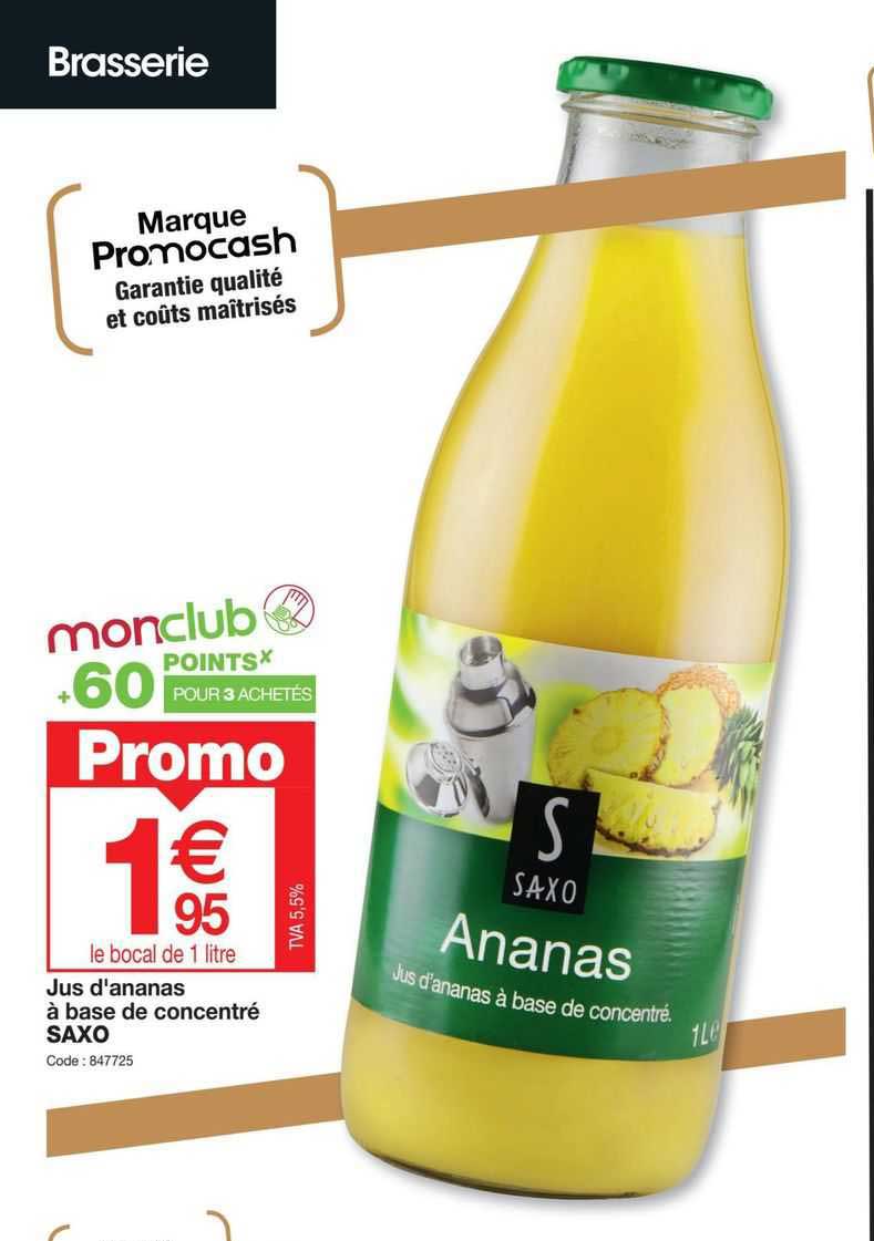 jus d'ananas à base de concentré saxo