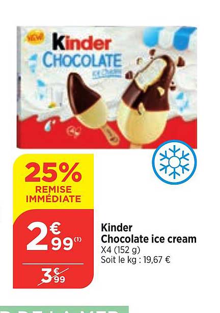 kinder chocolate ice cream