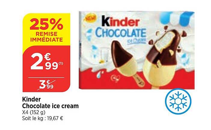 kinder chocolate ice cream