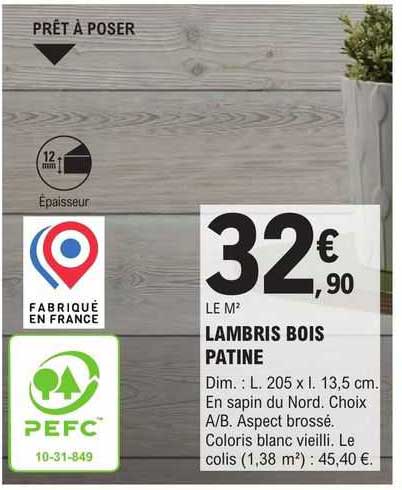 lambris bois patine