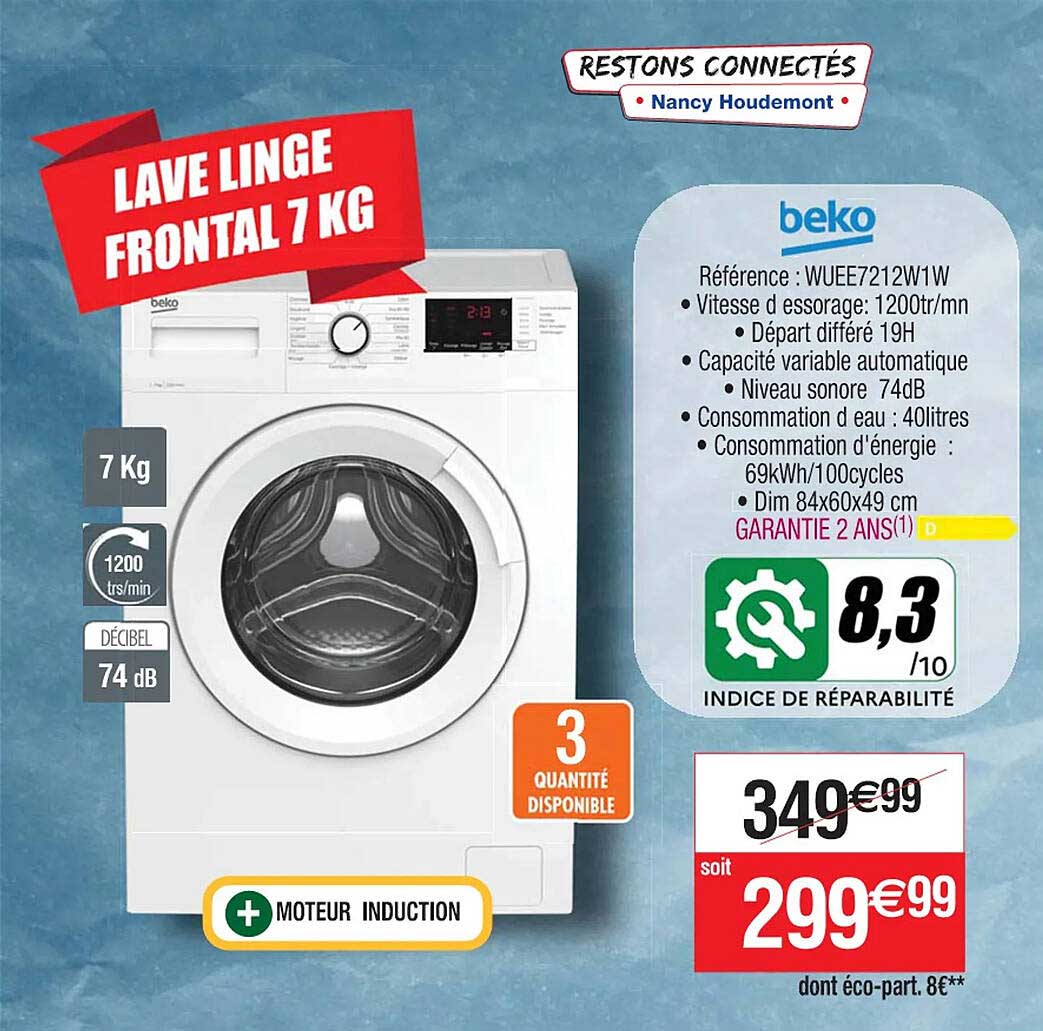 Lave Linge Frontal 7 Kg Beko