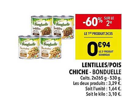 lentilles ou pois chiche - bonduelle