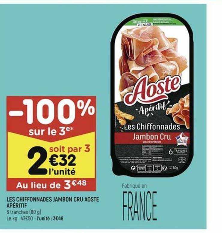 Les Chiffonnades Jambon Cru Aoste Apéritif
