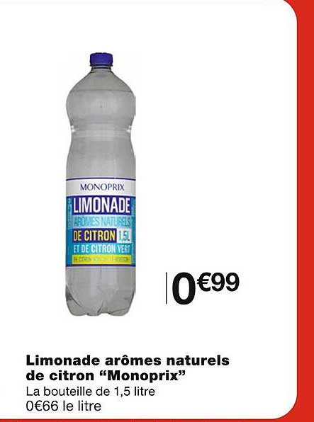 limonade arômes naturels de citron "monoprix"
